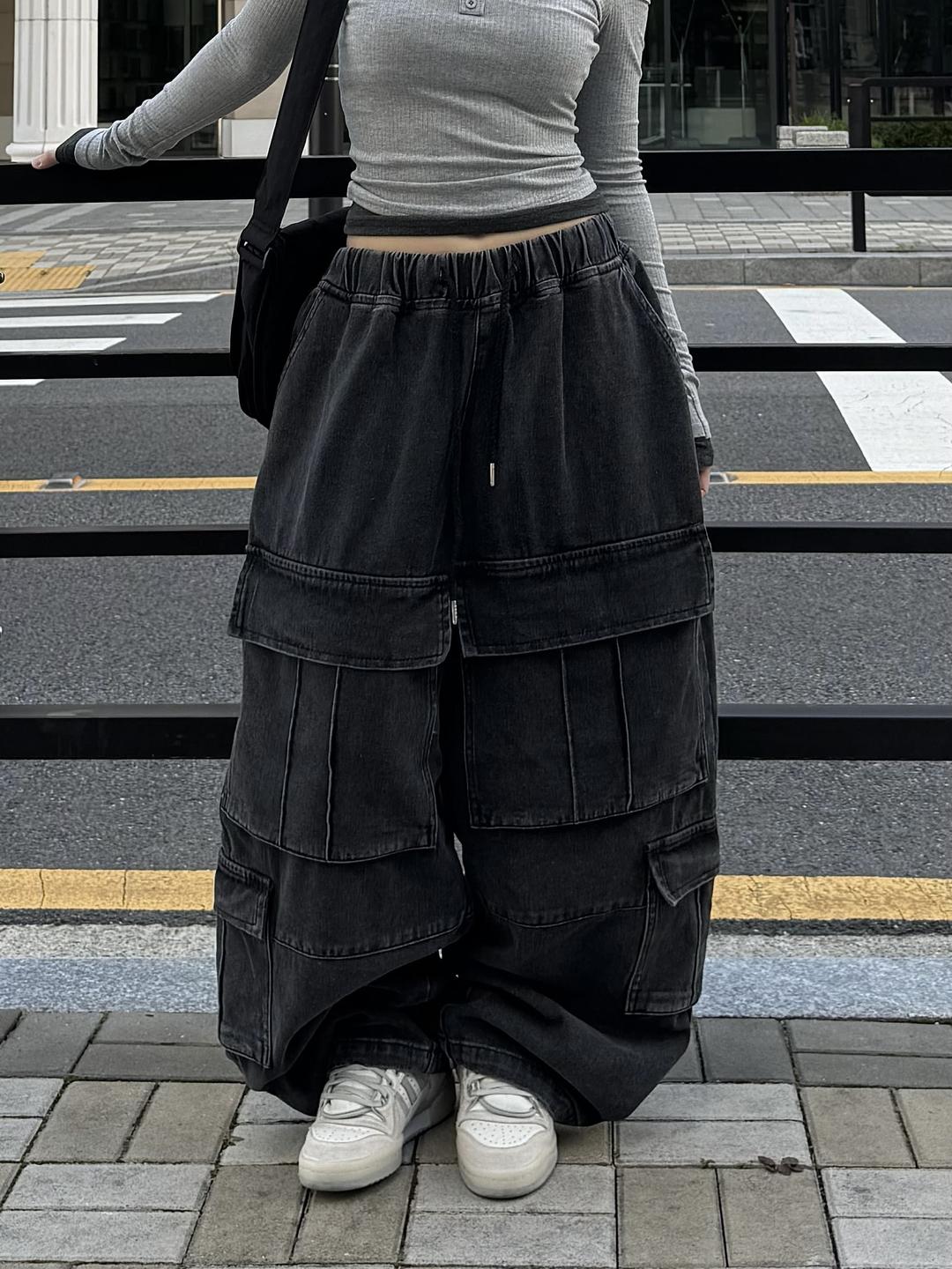 빅 패널 카고팬츠