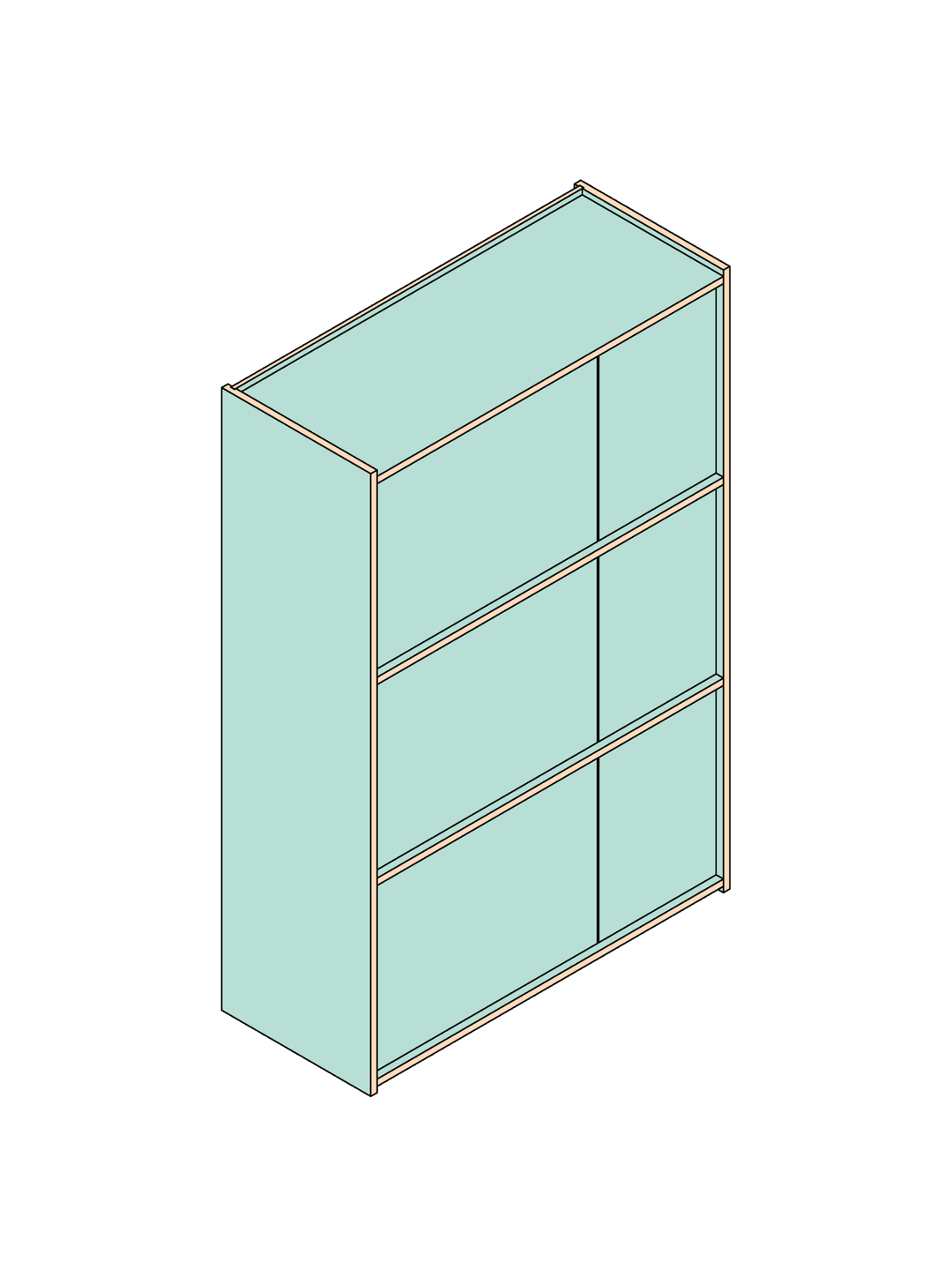 Color shelf 900 / door / mint / birch plywood