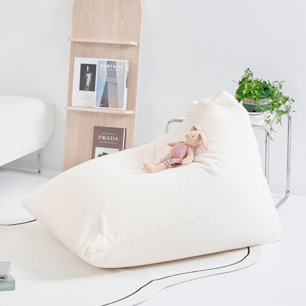 아이와비 빅코지 패브릭 파우치쇼파 빈백,부클레(크림)