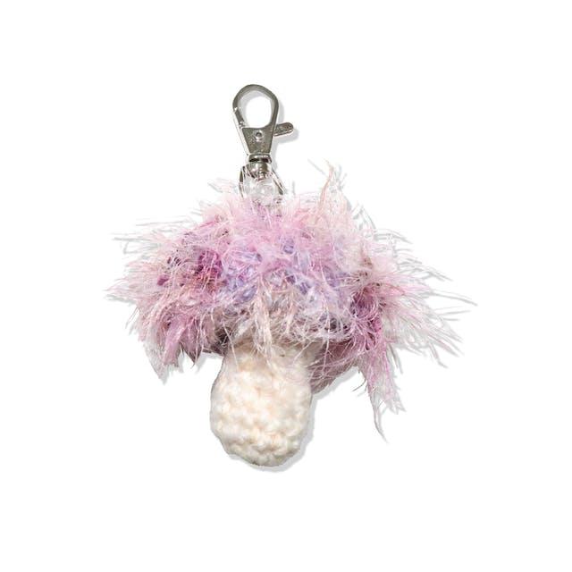 pink troll mushroom keyring