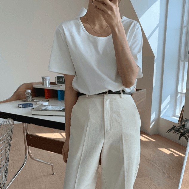 [단독진행] 리브레 코스 여성 여름 라운드 유넥 반팔티 (소라당일 4color)