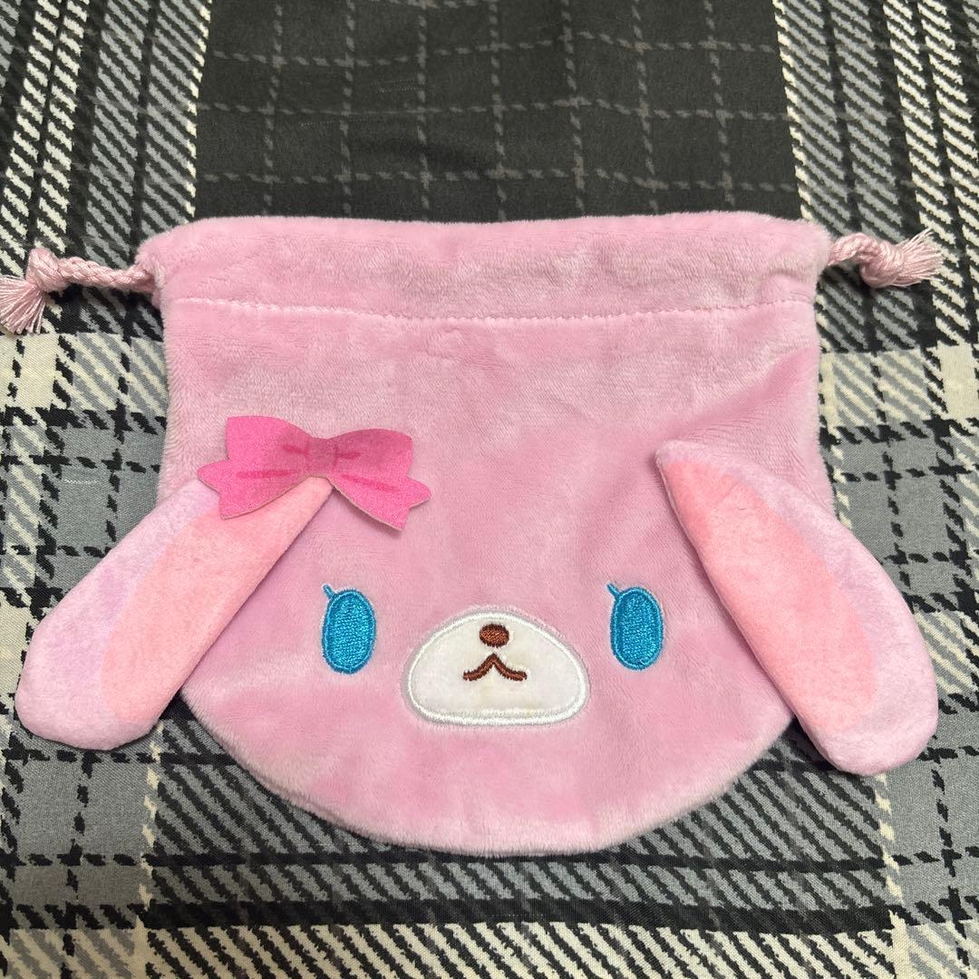 シュガーバニーズ ふわふわ巾着 ももうさ ⚠️初期汚れあり⚠️