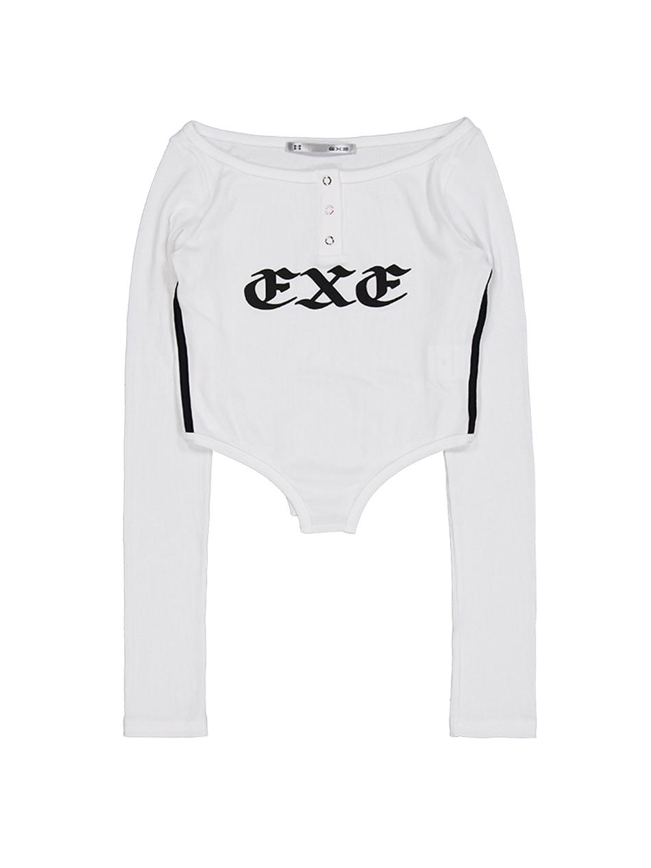 BOATNECK BUTTON TOP / WHITE