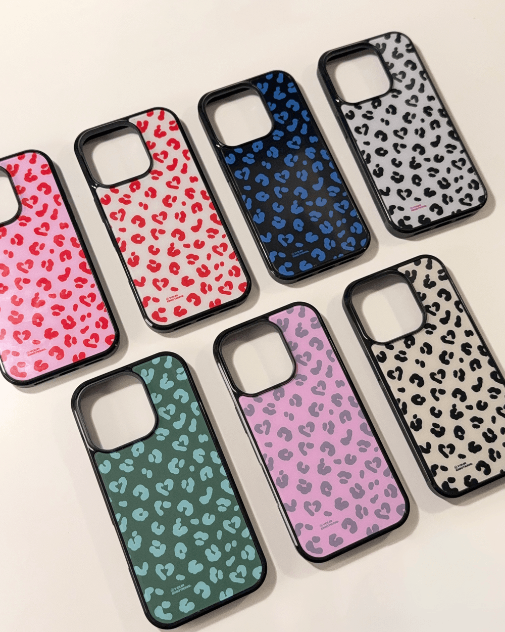(custom) heart leopard glass case