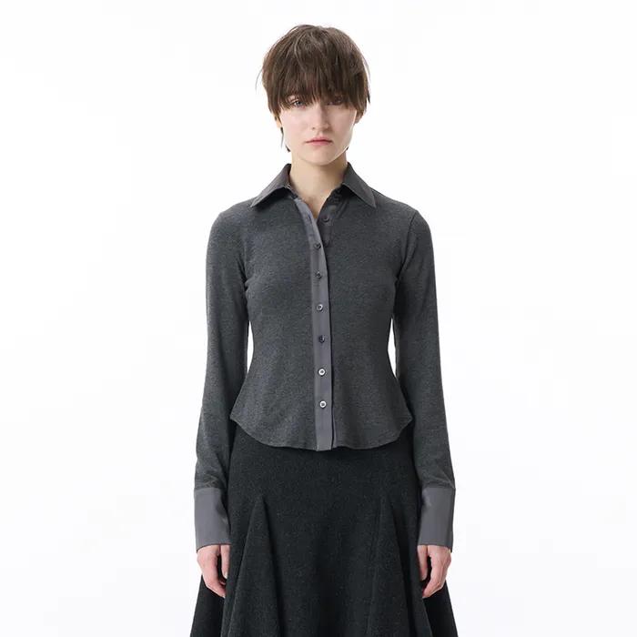 SOFT FITTED SHIRT_CHARCOAL