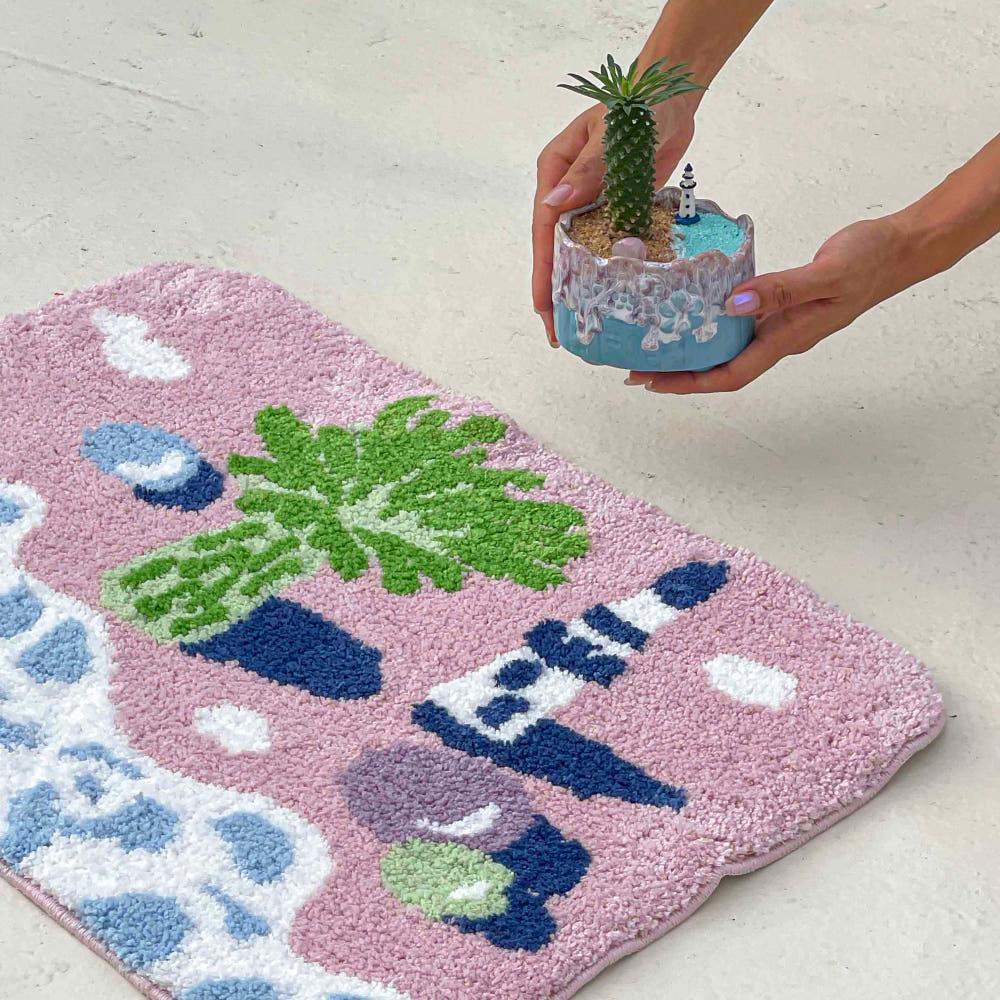 페이퍼가든 자체제작 어느 외딴섬 터프팅 러그 발매트 인테리어