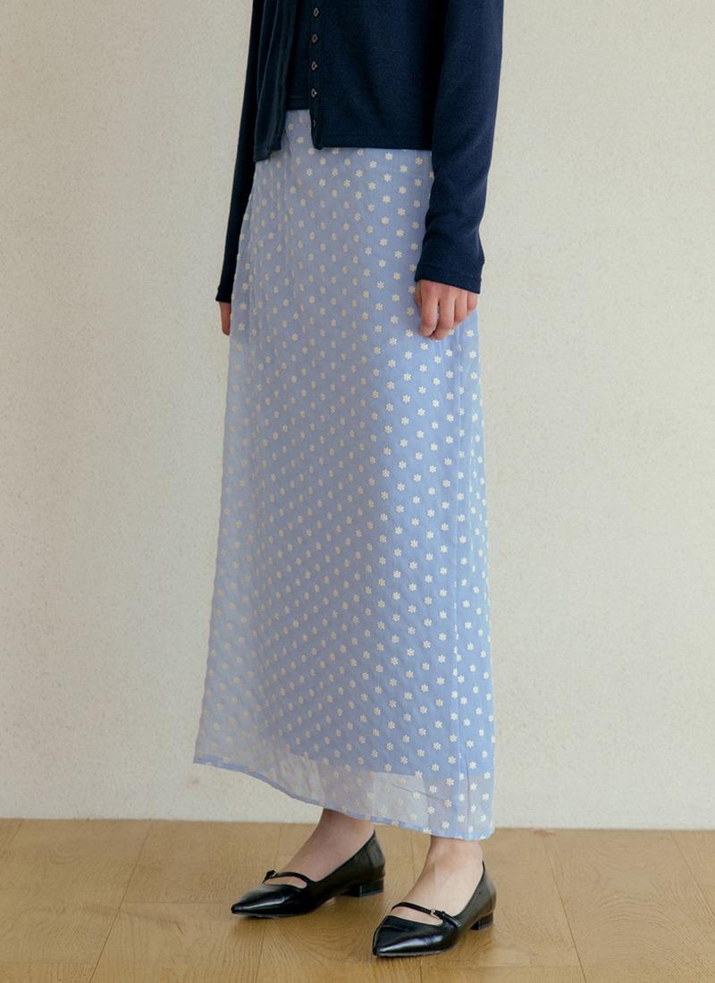 GENA FLOWER WRAP SKIRT SERENITY BLUE