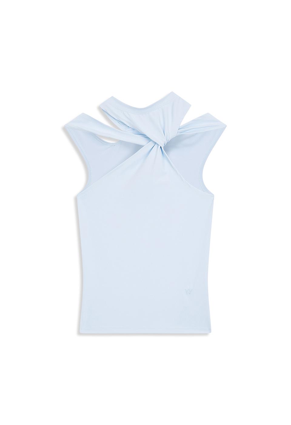 TWISTED CUT-OUT TOP, SKY BLUE