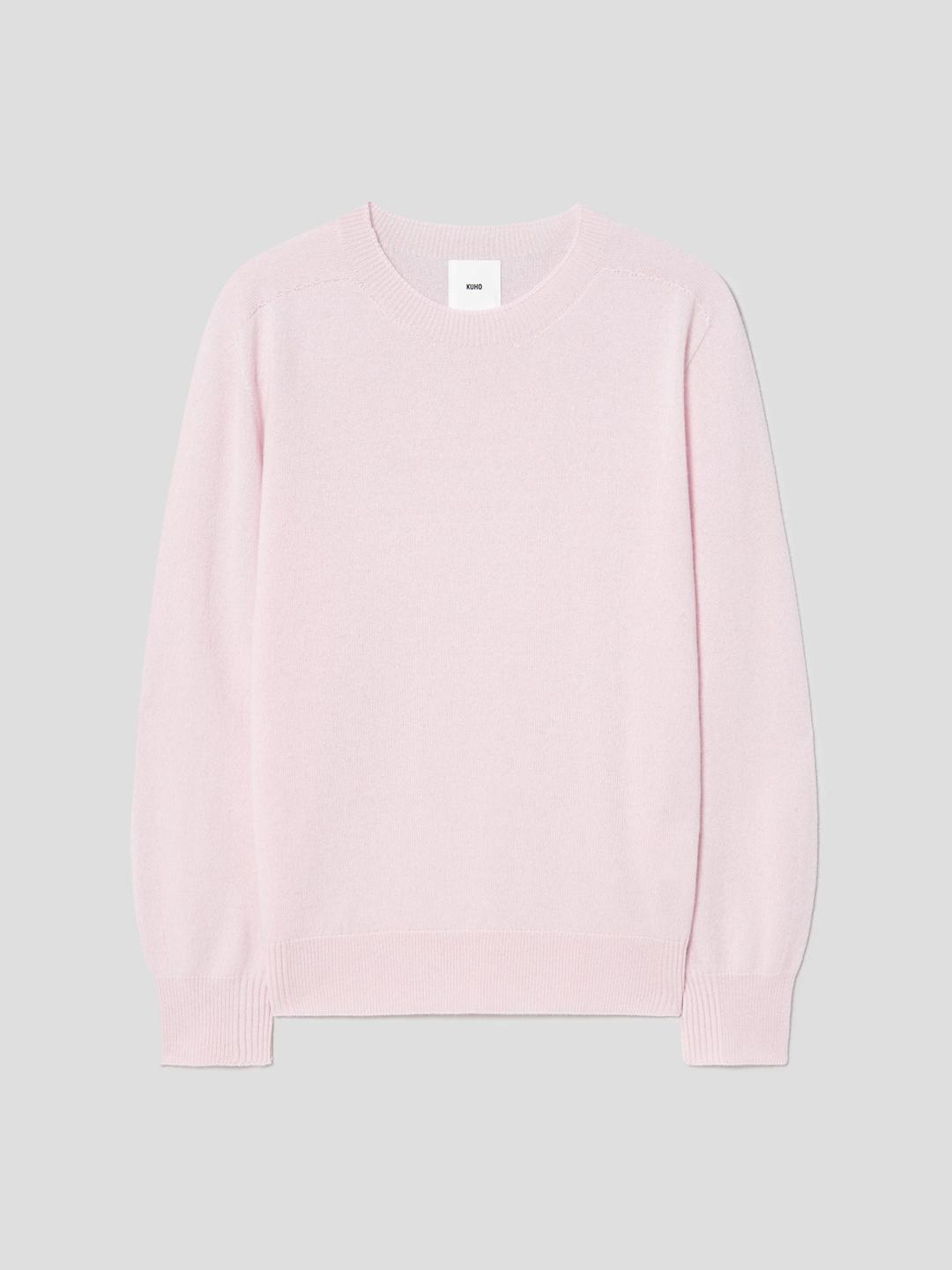 Cashmere Basic Round Neck Pullover - Light Pink