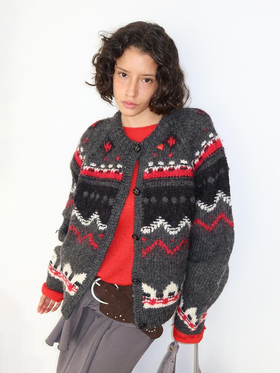 Nordic Cowichan Cardigan_Grey