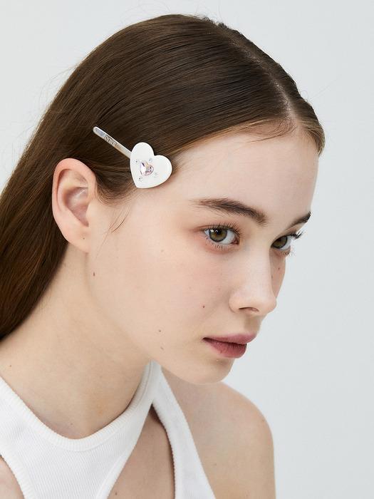 Heart Hair Slide(White)