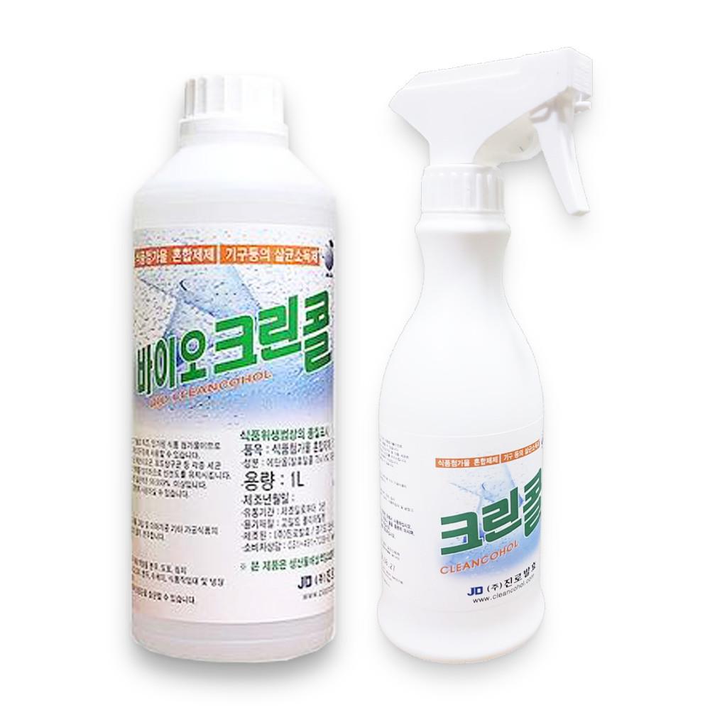 진로발효 바이오 크린콜 1L 450ml 뿌리는소독제 방역 알콜