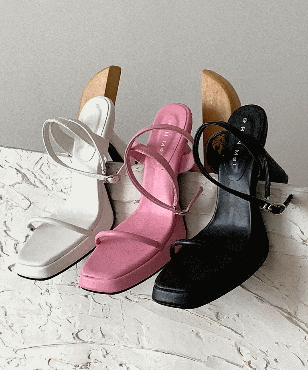 두줄 가보시 발목스트랩 샌들힐