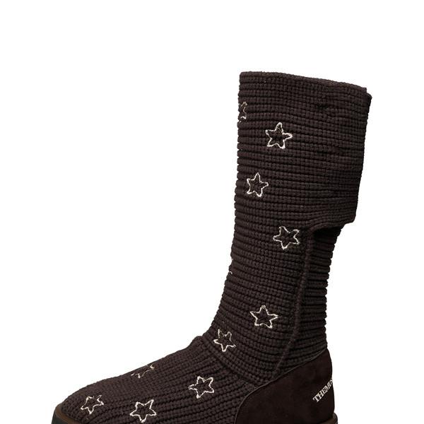 STAR KNIT LONG BOOTS (BROWN)