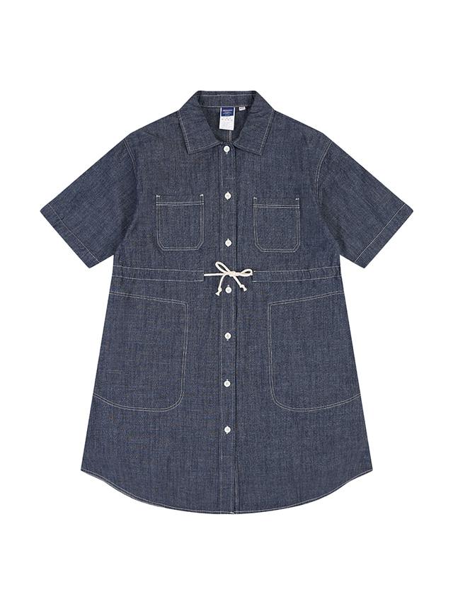 W DENIM ONEPIECE (DEEP BLUE)