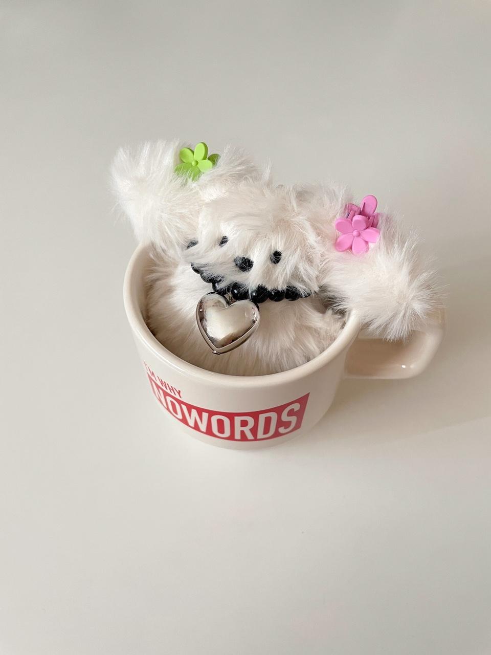 [젬마풀] 실버 목걸이 강아지 인형 키링