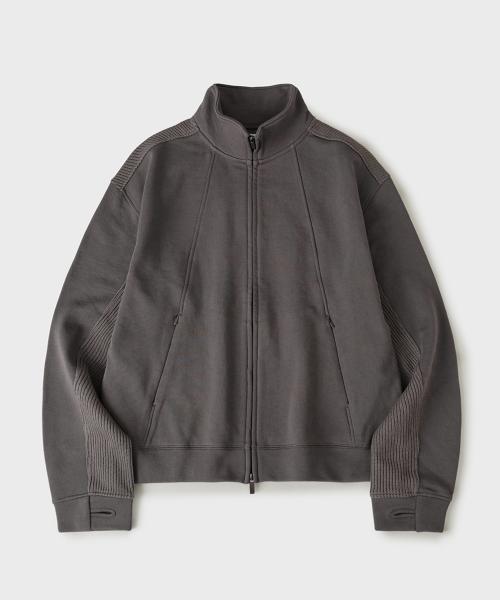 패널 믹스드 집업 져지 [차콜]