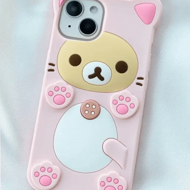[해외] 💥주문폭주🧨고전 핑크 곰돌이 고양이 캐릭터 아이폰 SE~16 미니 프로 프로맥스 범퍼 실리콘 케이스