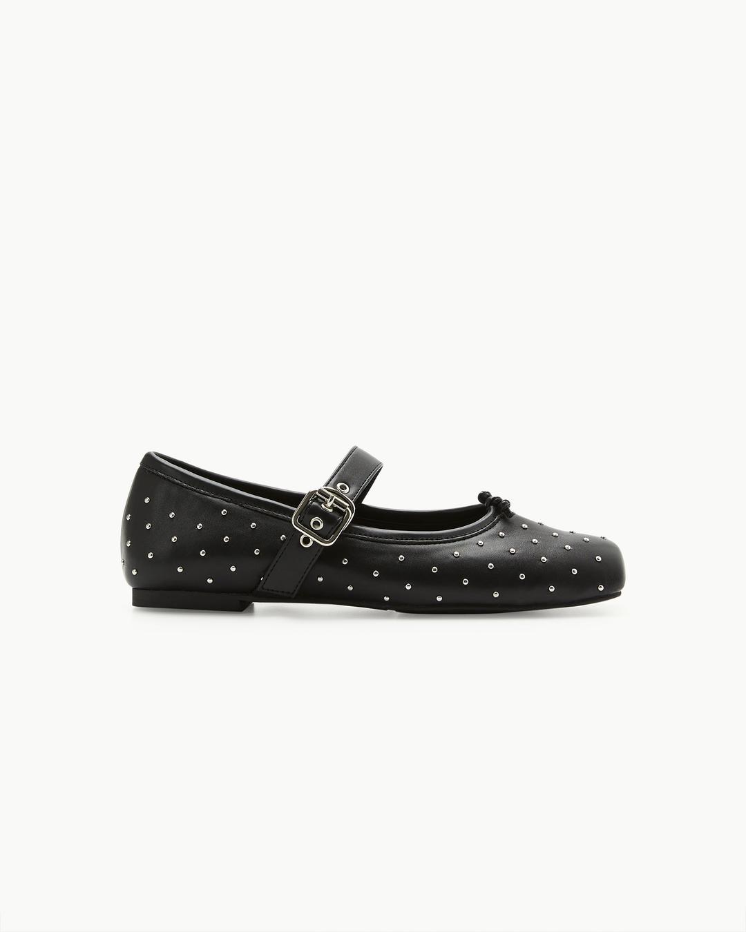 Metal Stud Mary Jane / Black