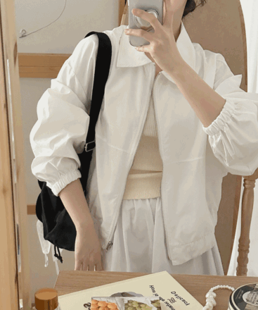 [무료배송]머핀 카라 밴딩 바람막이 윈드브레이커 야상 블루종 자켓