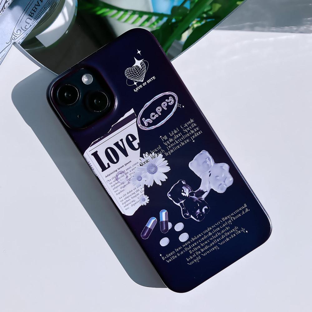 하드케이스 / 글루미러브베어 귀여운 키치 심플 곰인형 커스텀 아이폰 SE3 케이스