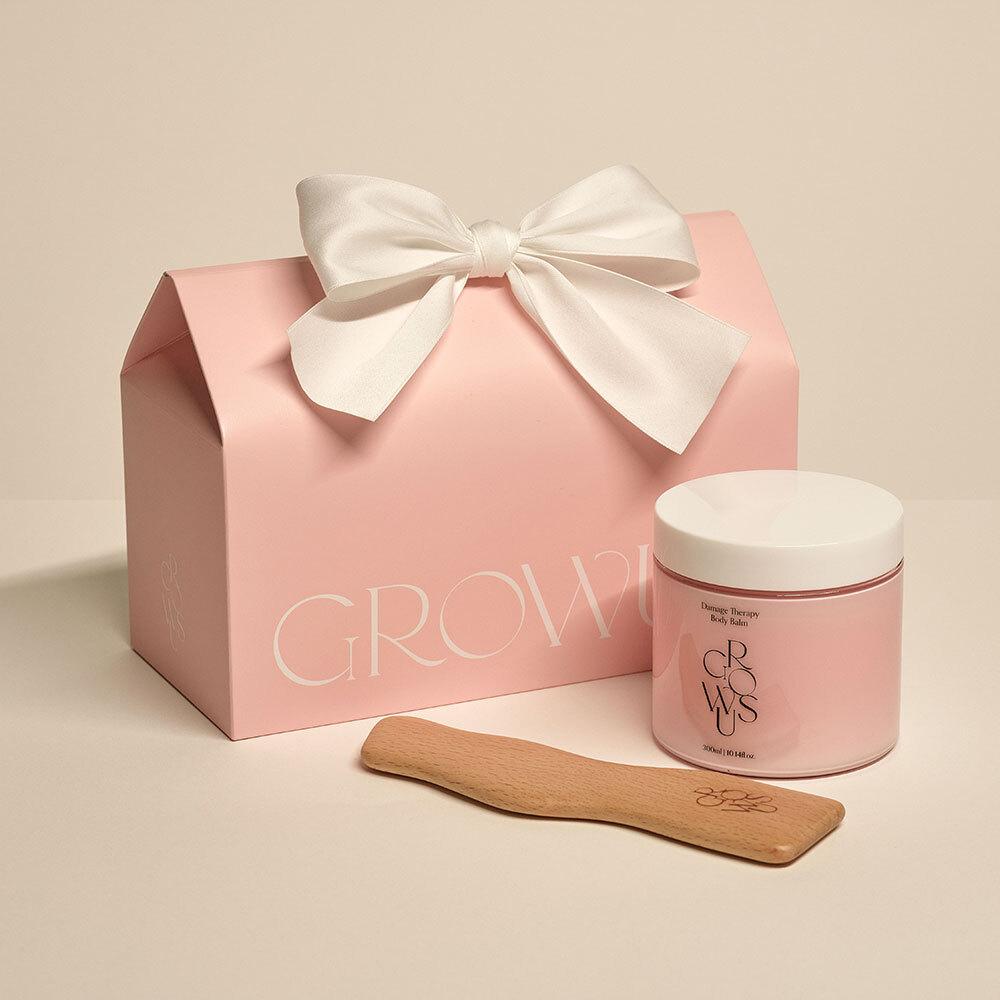 [단독포장] 그로우어스 데미지 테라피 바디 밤&우드 괄사 기획세트
