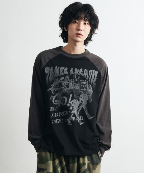 어반 빈티지 레글런 롱슬리브-블랙