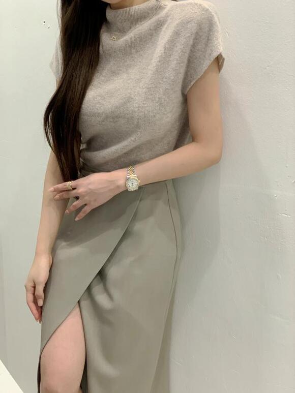 🟤캐시미어🟤오브제 국내 고퀄 반목 목폴라 기본 데일리 터들넥 캡소매 니트 티셔츠 4color