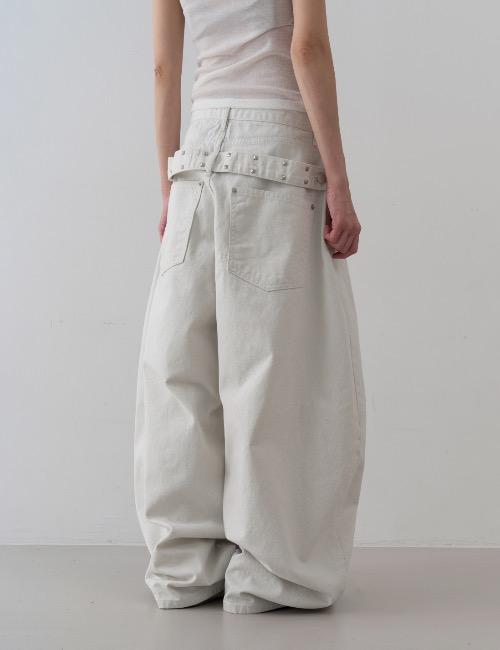 로웨어 back stud belt ballon pants