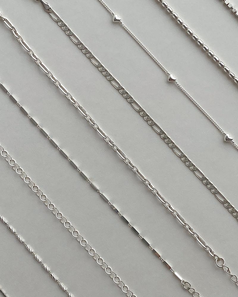 925 실버 순은 팔찌 체인 여자 남자 얇은 은팔찌