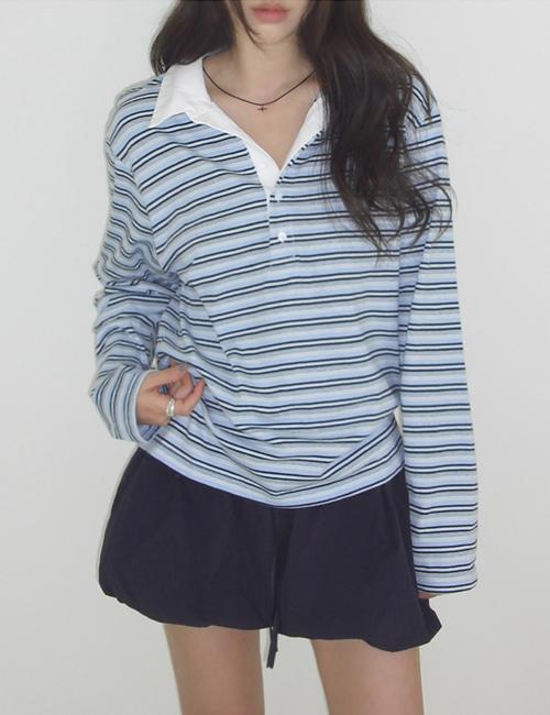 올슨 stripe pk shirt