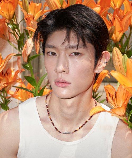 멀티 컬러 비즈 바 링크 목걸이