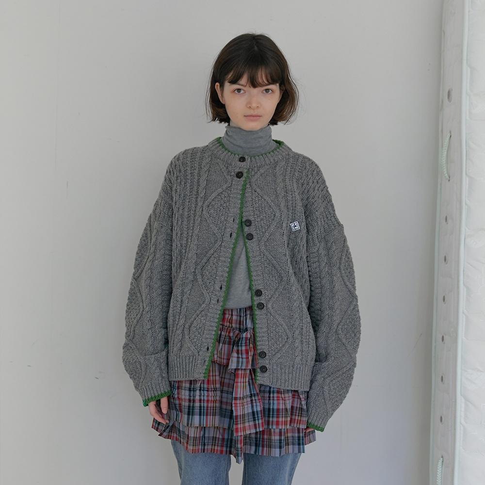 20. Cable knit cardigan_Grey