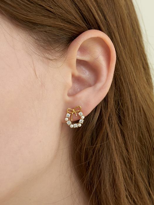 [단독] ribbon heritage earring - gold