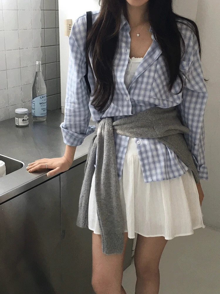 [🌷얼리스프링/뽀용컬러🫧] 에이트 체크 셔츠