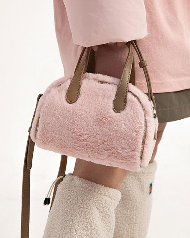 CRYINGCENTER 플리스 스몰 핸드백 (핑크)