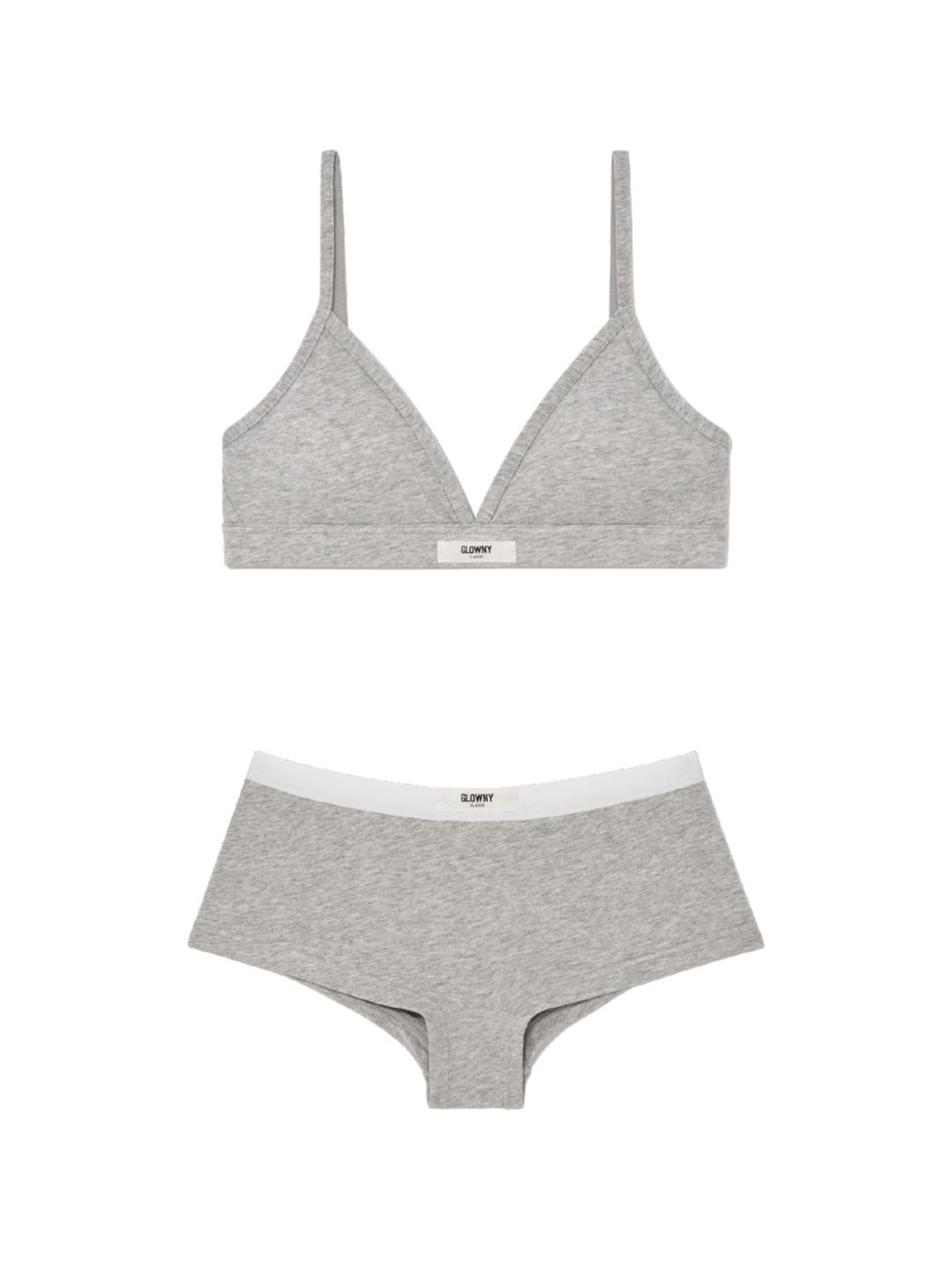G MODAL TRIANGLE BRA & BRIEF (GRAY)