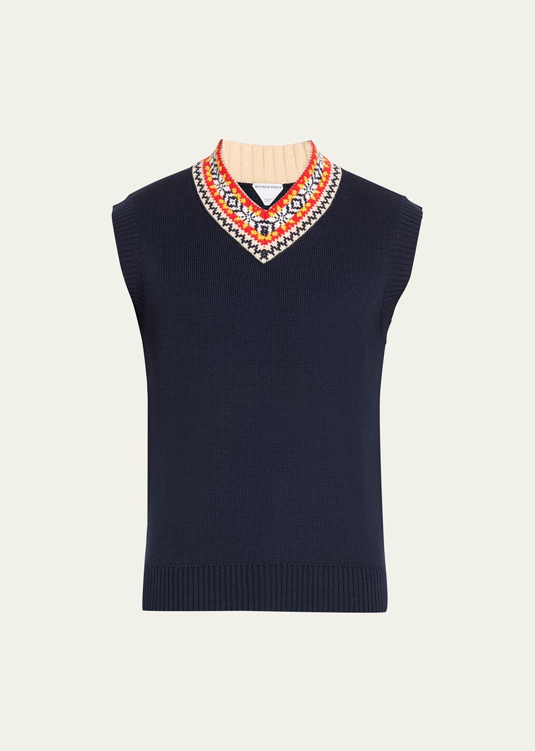 Bottega Veneta | Men's Sweater Vest with Fair Isle Collar