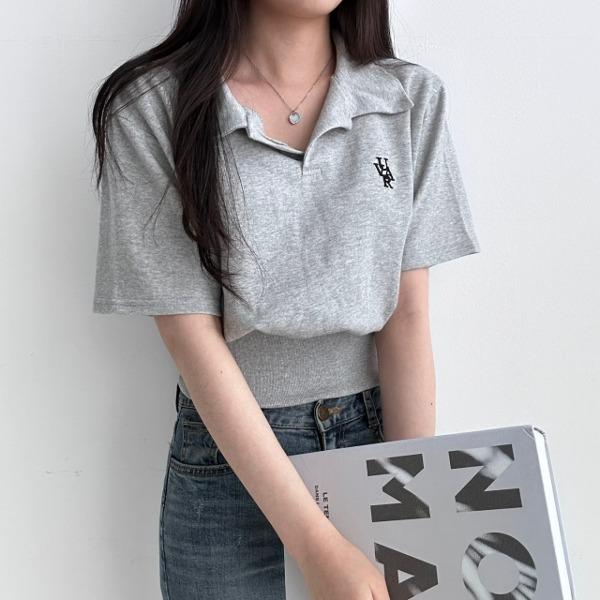 스윗니스 [꾸안꾸]허리 얇아지는핏, 팔뚝살 완벽커버 모던 카라 반팔 티셔츠 (3color)