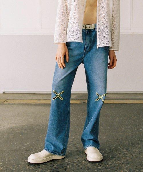 플뢰르 와이드 데님 블루