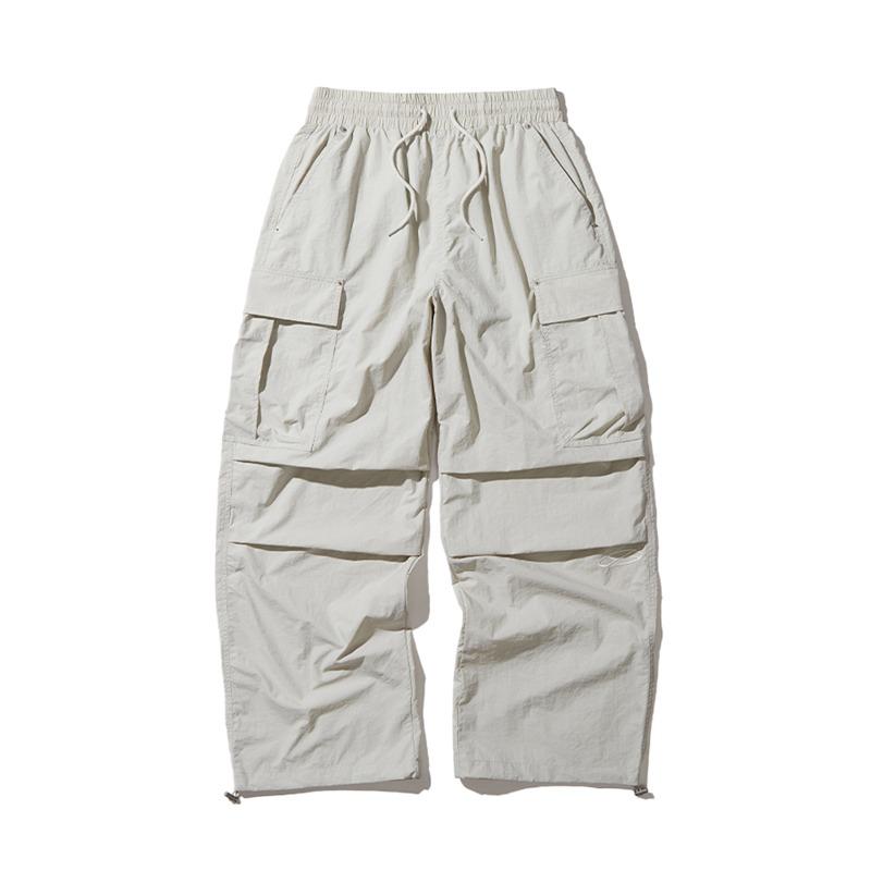 와이드 카고 파라슈트 팬츠_웜 그레이