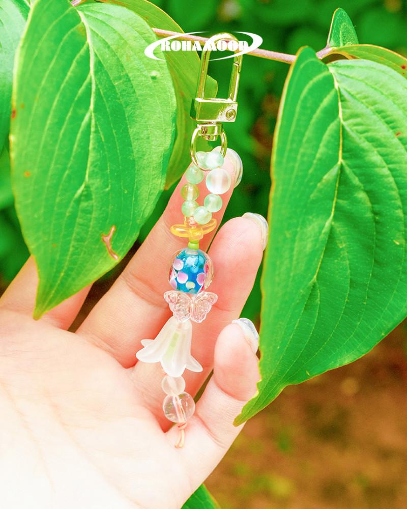 로하무드 Tinkerbell keyring 꽃의 왈츠 천연 원석 키링 귀여운 우정 선물