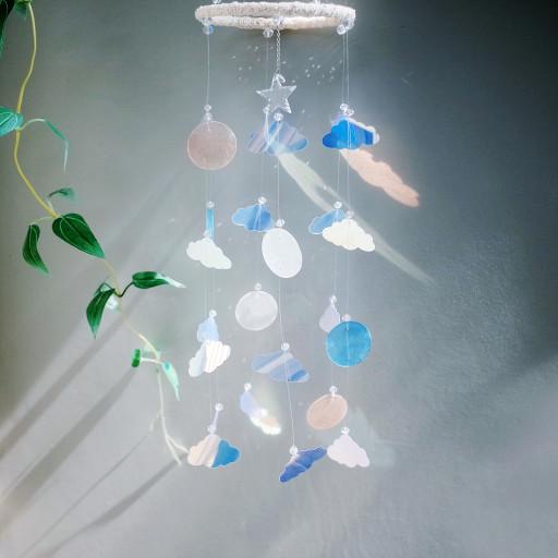 구름 홀로그램 자개 모빌 썬캐쳐 몽실몽실