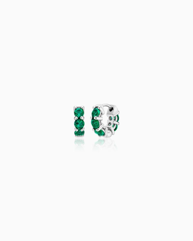 14K 18K 클래식 젬스톤 테니스 미니 귀걸이  [ 2 Size ]