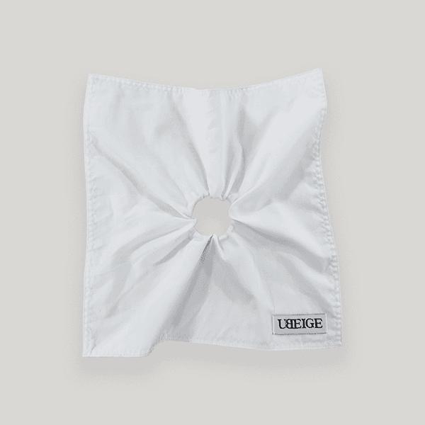 White Square Scrunchie