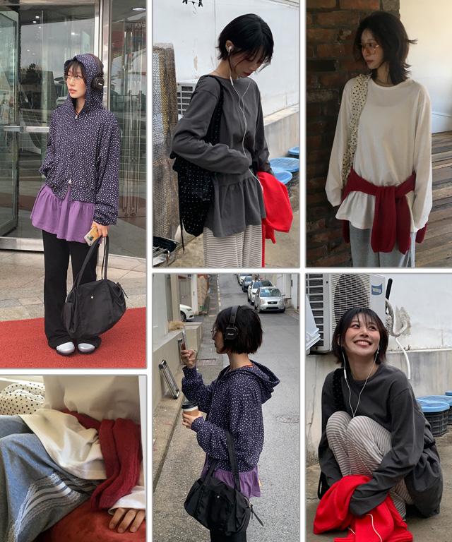 데일리쥬 [MADE] 카미유 프릴 레이어드 원피스 티셔츠