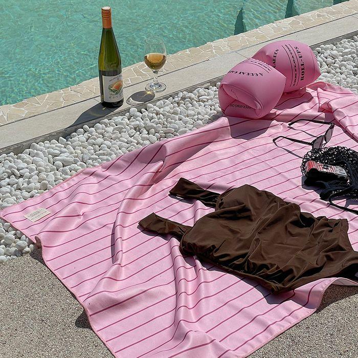 Soluna pattern beach towel - 03 Pink sherbet 특대형 비치 타월 극세사 물놀이 바디 타올