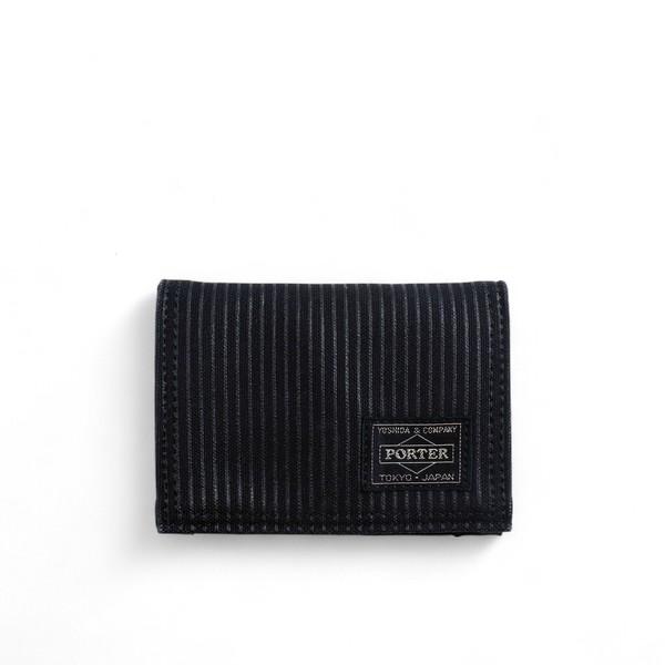 [PORTER] 히든 스트라이프 블랙 카드 월렛