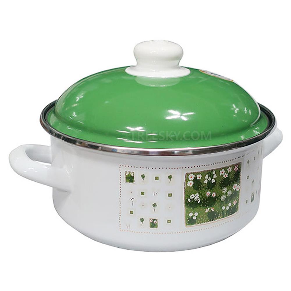 독일ELO 글뤽스블룸 IH인덕션 법랑냄비 20양수 일반형-2.5L 야생화/그린/1개