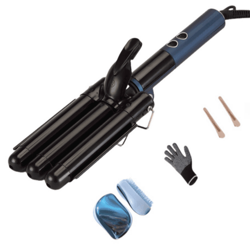 CkeyiN 22mm 물결펌 고데기 웨이브 고데기 물결펌 3배럴 고데기 세라믹 봉고데기 초보자용